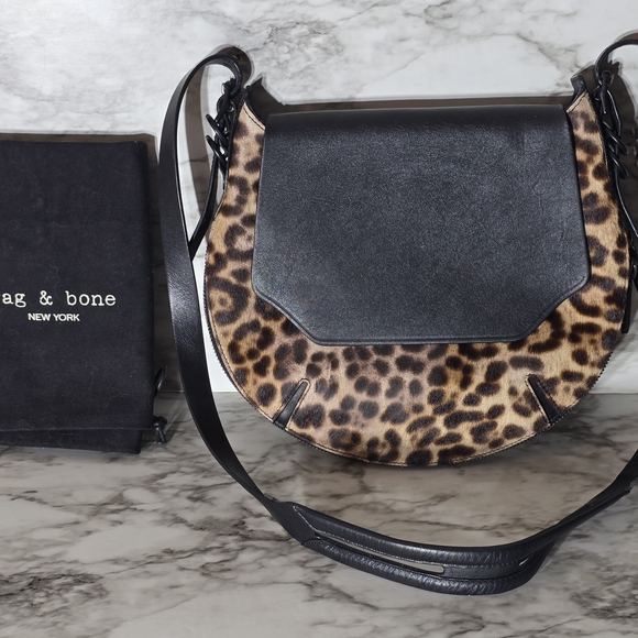 Rag & Bone Black and Leopard Crossbody Bag - Picture 2 of 14